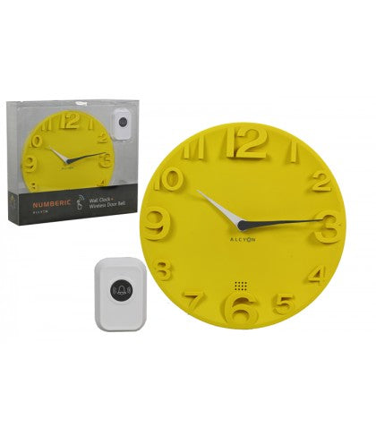 Alcyon Numberic Clock & wireless Doorbell Set