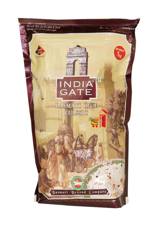 India gate classic Extra Long grain Basmati rice 1 kg