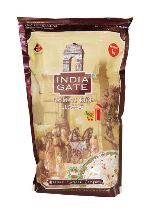 India gate classic Extra Long grain Basmati rice 1 kg